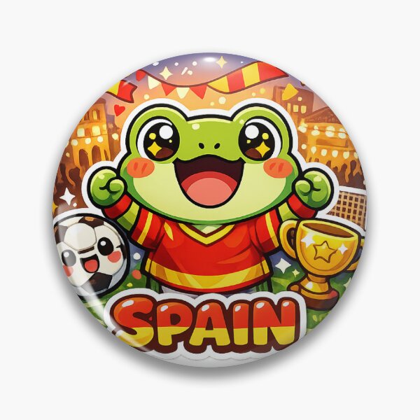 Item preview, Kawaii Frog Soccer Fan Spain Sticker designed and sold by Cozy404Lab.