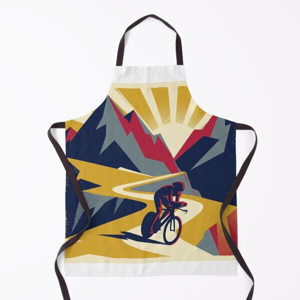 Item preview, Cyclist Mountain Descent Geometric Poster Art designed and sold by FoxglovePress.