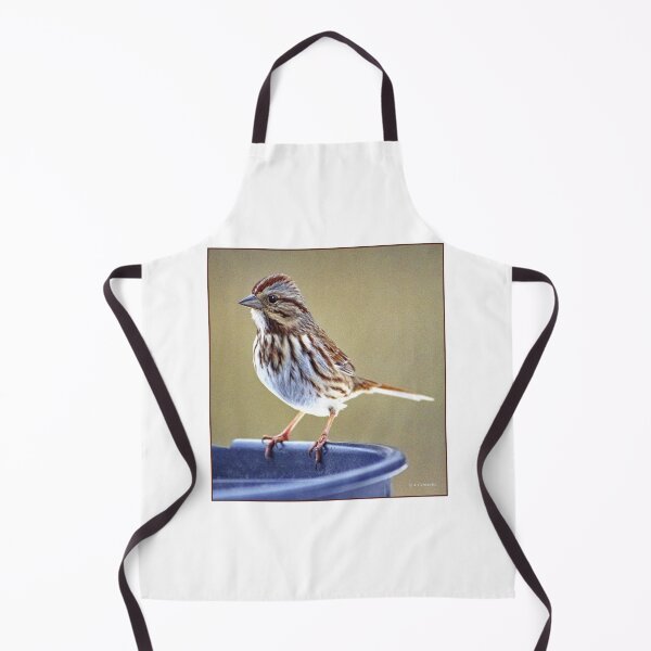 Item preview, Song Sparrow Perched on Bird Feeder designed and sold by AMacGPhilly.