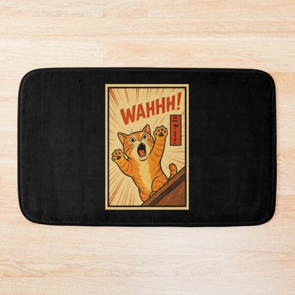 Item preview, Funny Orange Cat Panic Poster with Retro Manga Reaction Style designed and sold by ferminhays.