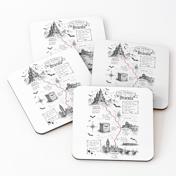 Item preview, The Journey of Dracula Map Infographic Transylvania To London designed and sold by Fenay Designs.
