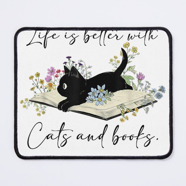 Item preview, Cat Book Shirt for Women Life is Better with Cats and Books T-Shirt designed and sold by SavsMerch.