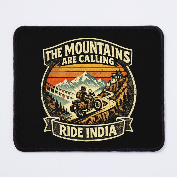 Item preview, The Mountains Are Calling Ride India Vintage Motorcycle Adventure Design designed and sold by Globalcitytees.