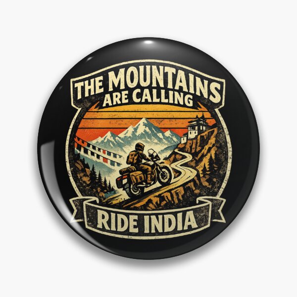 Item preview, The Mountains Are Calling Ride India Vintage Motorcycle Adventure Design designed and sold by Globalcitytees.