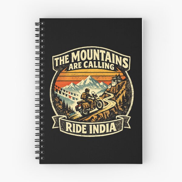 Item preview, The Mountains Are Calling Ride India Vintage Motorcycle Adventure Design designed and sold by Globalcitytees.