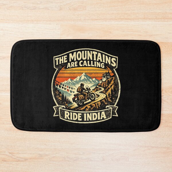 Item preview, The Mountains Are Calling Ride India Vintage Motorcycle Adventure Design designed and sold by Globalcitytees.