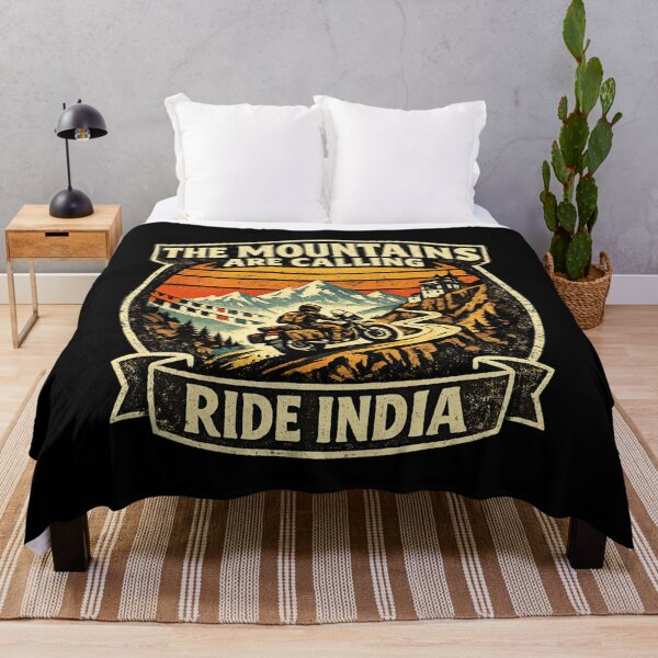 Item preview, The Mountains Are Calling Ride India Vintage Motorcycle Adventure Design designed and sold by Globalcitytees.