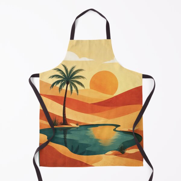 Item preview, Desert Oasis Sunset Minimal Landscape Art designed and sold by PixelParinda.