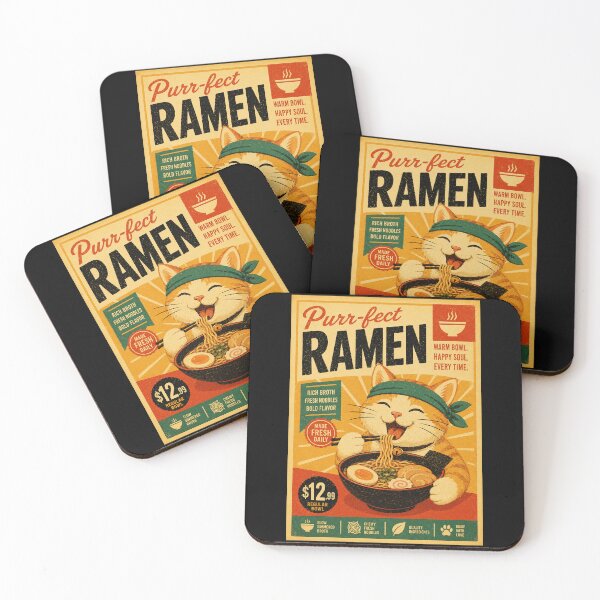 Item preview, Purrfect Ramen Cat Poster with Cozy Retro Noodle Shop Style designed and sold by eliramaison.