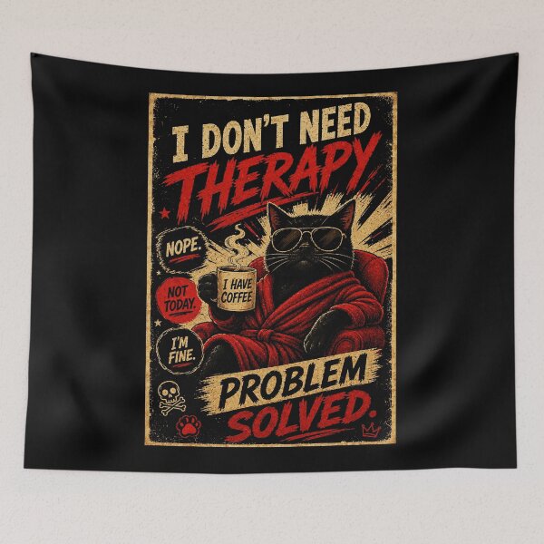 Item preview, Sarcastic Black Cat Coffee Meme Retro Grunge Attitude Poster Style designed and sold by Modaozushi216.