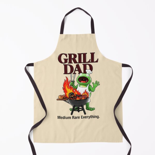 Item preview, Grill Dad - Medium Rare Everything - Funny Frog BBQ Retro - Fathers Day Gift BBQ Dad Humor designed and sold by SkTee2k.