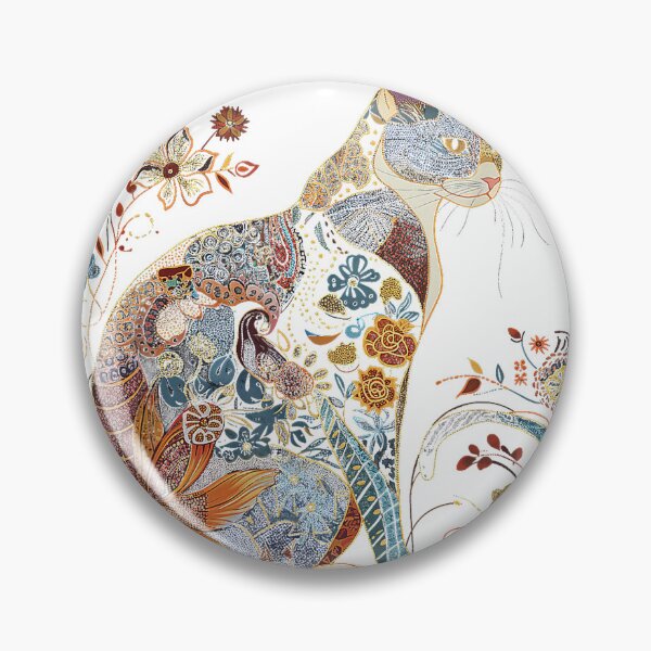 Item preview, Cat Colorful Floral Patterns Vintage Flowers Art Cat Lover T-Shirt designed and sold by SavsMerch.