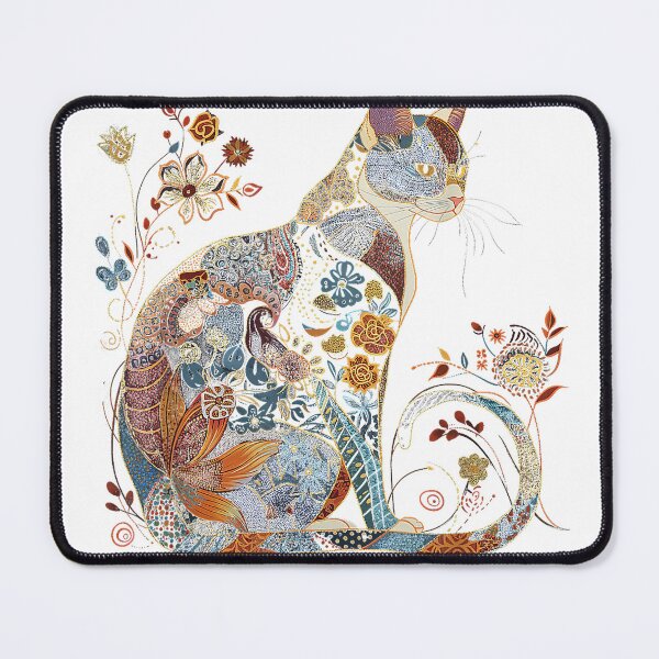 Item preview, Cat Colorful Floral Patterns Vintage Flowers Art Cat Lover T-Shirt designed and sold by SavsMerch.