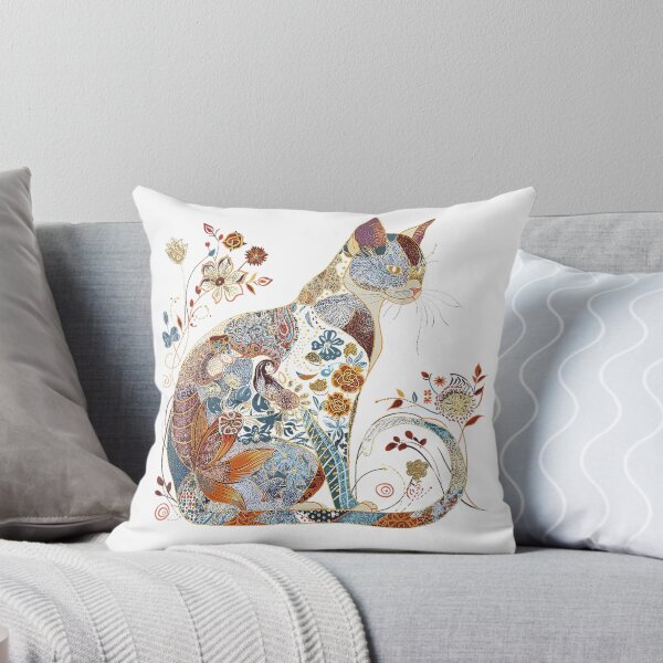 Item preview, Cat Colorful Floral Patterns Vintage Flowers Art Cat Lover T-Shirt designed and sold by SavsMerch.