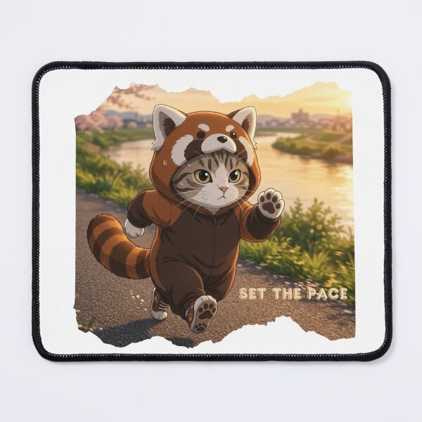 Item preview, Set the Pace (panda cat) designed and sold by RunningWhiskers.