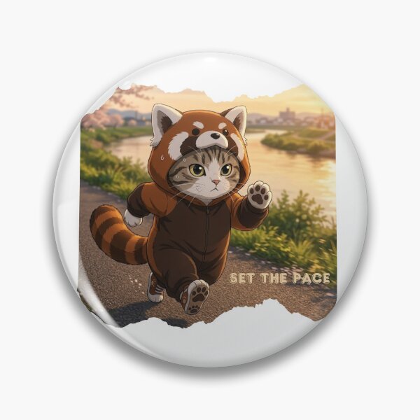 Item preview, Set the Pace (panda cat) designed and sold by RunningWhiskers.