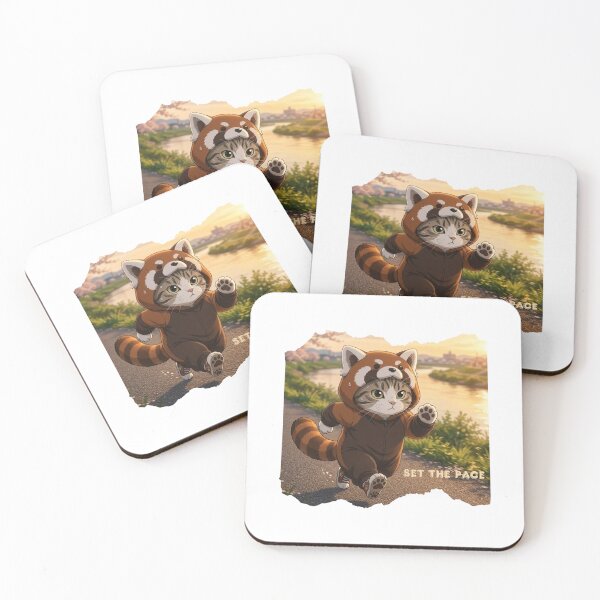 Item preview, Set the Pace (panda cat) designed and sold by RunningWhiskers.