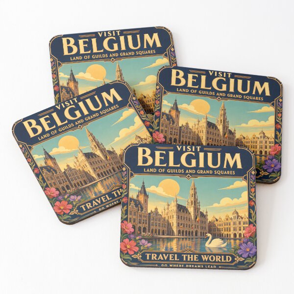 Item preview, Belgium - Travel Poster Print designed and sold by amithc.