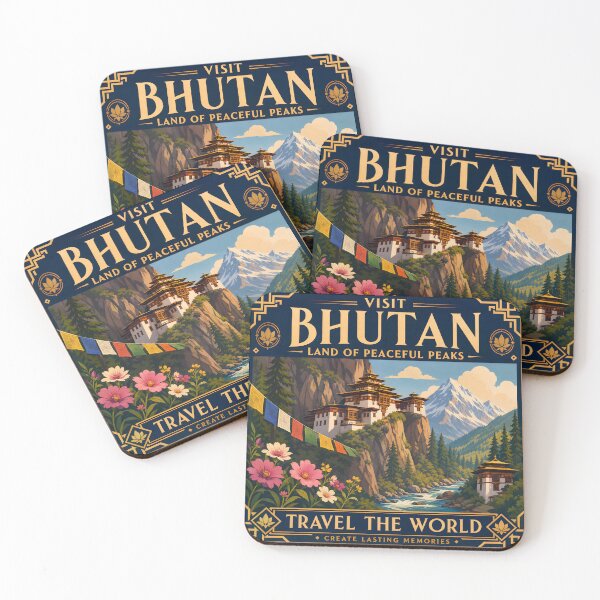 Item preview, Bhutan - Travel Poster Print designed and sold by amithc.