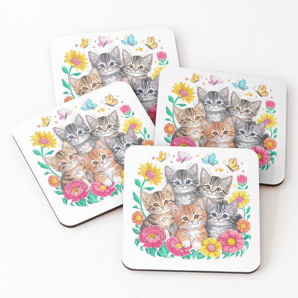 Item preview, Cat Colorful Kittens Floral Cat T-Shirt designed and sold by SavsMerch.
