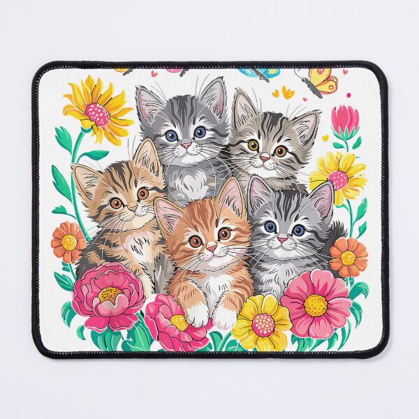 Item preview, Cat Colorful Kittens Floral Cat T-Shirt designed and sold by SavsMerch.