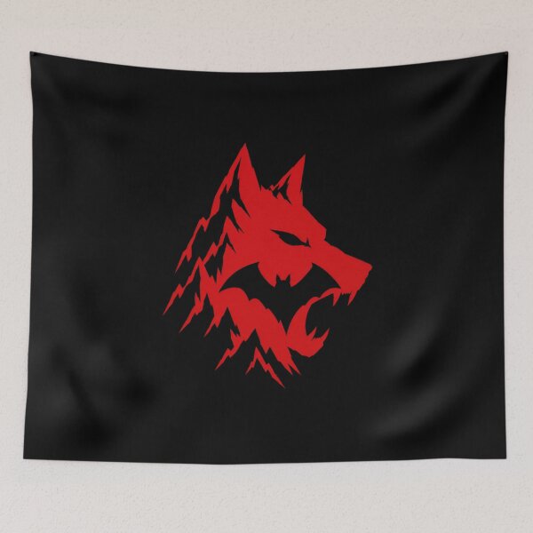 Item preview, Red Howling Wolf Bat Silhouette Gothic Horror Graphic Art designed and sold by Fenay Designs.
