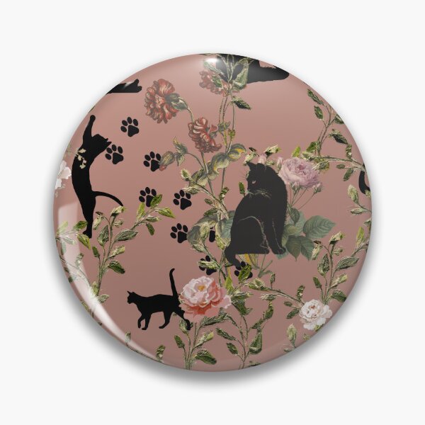 Item preview, Black Cats Floral Cottagecore Pattern | Vintage Aesthetic Cat Lover Gift 2 designed and sold by Asmaa Abdul-Azim.