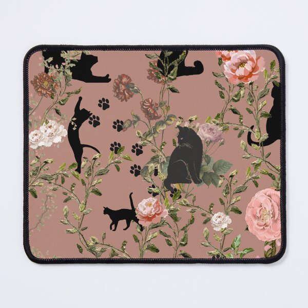 Item preview, Black Cats Floral Cottagecore Pattern | Vintage Aesthetic Cat Lover Gift 2 designed and sold by Asmaa Abdul-Azim.