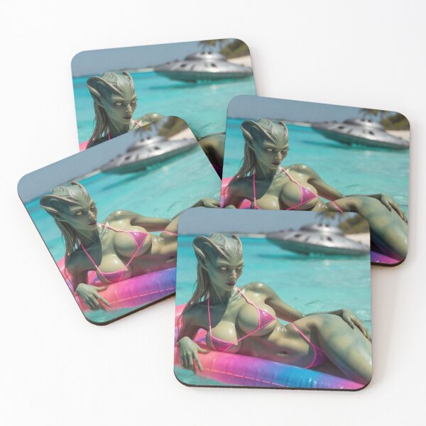 Item preview, Alien Siren Lounging with UFO designed and sold by ITSimagination.
