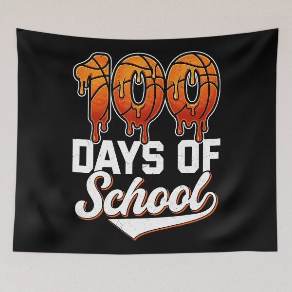Item preview, 100 Days Of School Basketball Drip Orange Sports Celebration Style designed and sold by allistermariam.