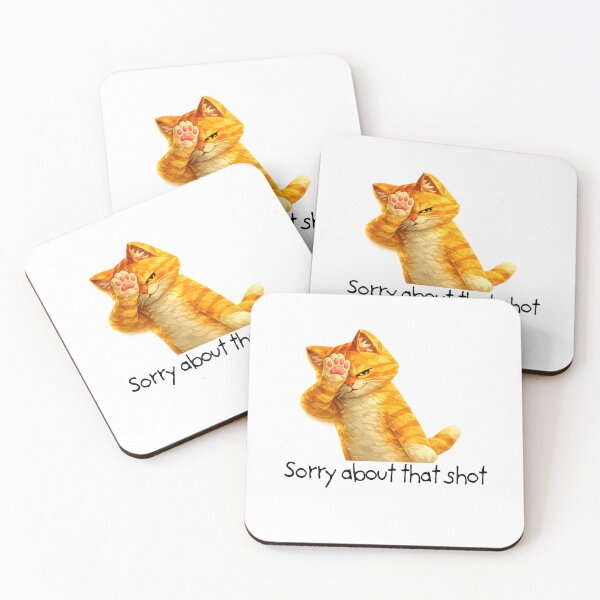 Item preview, Sorry about that shot (cheeky cat) designed and sold by RunningWhiskers.