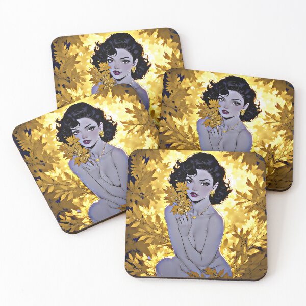 Item preview, Golden Floral Portrait Elegant Woman designed and sold by Neer arts.