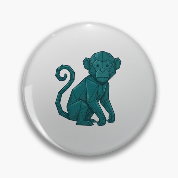 Item preview, Minimalist Monkey Icon – Geometric Kawaii Sticker for Kids and Teens designed and sold by bsbd-action.