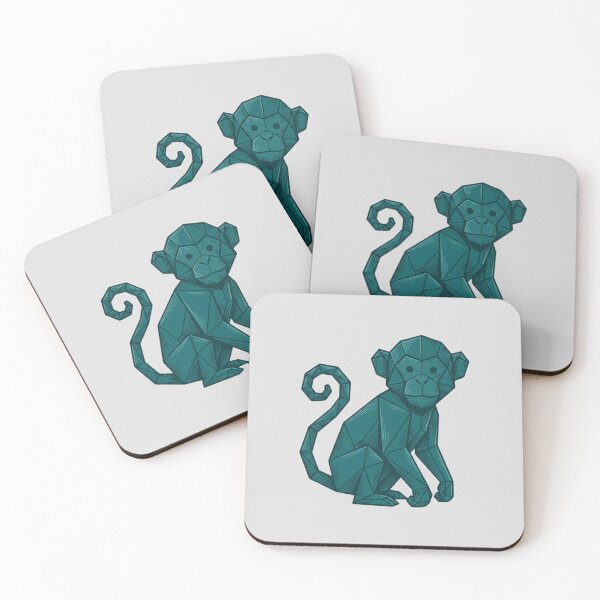 Item preview, Minimalist Monkey Icon – Geometric Kawaii Sticker for Kids and Teens designed and sold by bsbd-action.