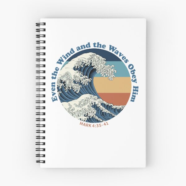 Item preview, Jesus Calms the Storm Christian Wave Design Even the Wind and the Waves Obey Him Mark 4:35-41 designed and sold by SaltCreatives.
