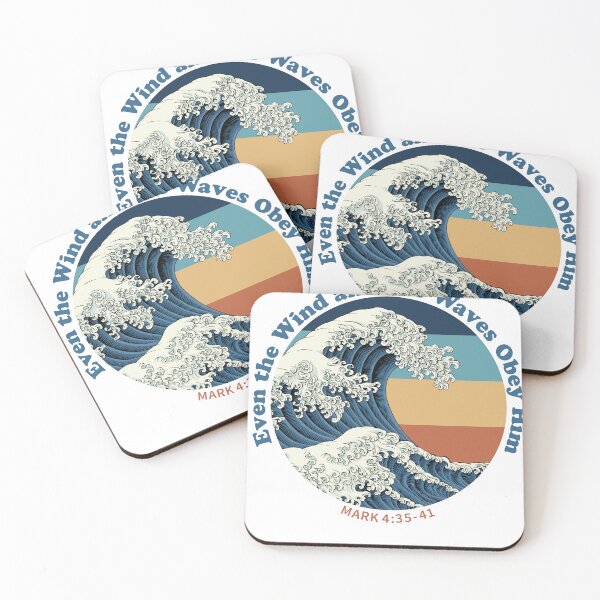 Item preview, Jesus Calms the Storm Christian Wave Design Even the Wind and the Waves Obey Him Mark 4:35-41 designed and sold by SaltCreatives.