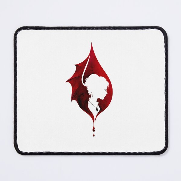 Item preview, Gothic Vampire Wing Blood Drop Victorian Woman Silhouette Art designed and sold by Fenay Designs.