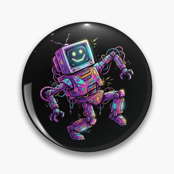 Item preview, Retro 80s Synthwave Glitch Computer Screen Goofy Robot designed and sold by DuckOddity.