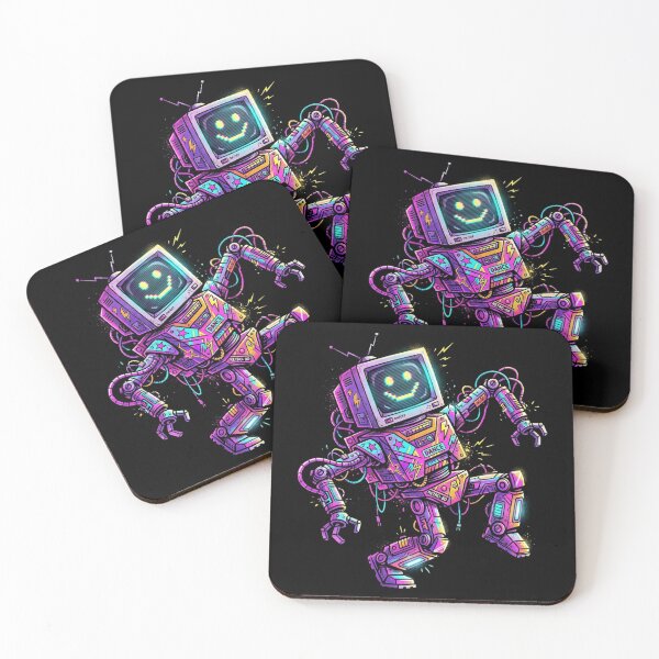 Item preview, Retro 80s Synthwave Glitch Computer Screen Goofy Robot designed and sold by DuckOddity.