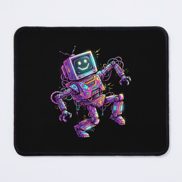 Item preview, Retro 80s Synthwave Glitch Computer Screen Goofy Robot designed and sold by DuckOddity.