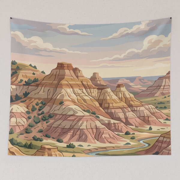 Item preview, Theodore Roosevelt National Park USA Travel Vintage designed and sold by RareDeerArt.