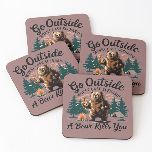 Item preview, Funny Bear Camping-  Worst Case Scenario Aesthetic Design designed and sold by Trinidesigns123.