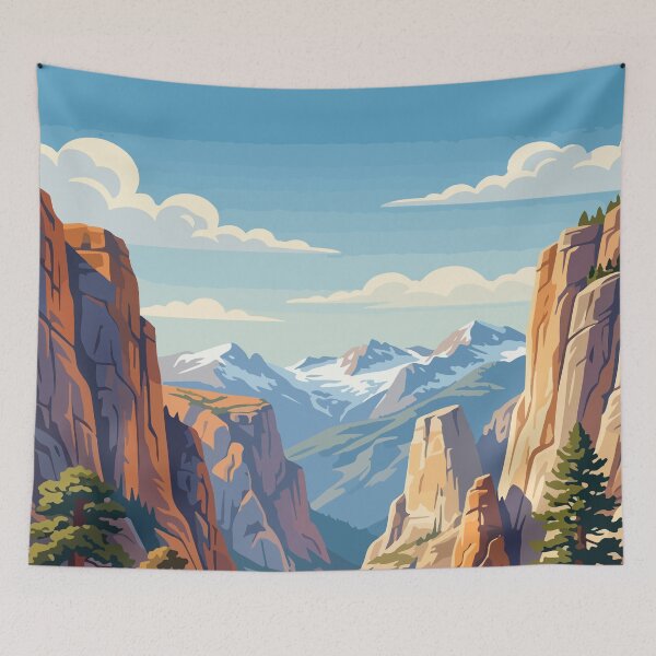 Aperçu de l'œuvre Parc national de Kings Canyon, États-Unis, voyage vintage créée et vendue par RareDeerArt.