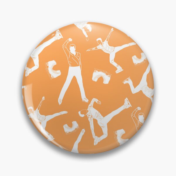 Item preview, Male Figure Skaters White Designs on Orange designed and sold by PD-Skating.