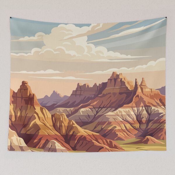 Item preview, Badlands National Park USA Travel Vintage designed and sold by RareDeerArt.