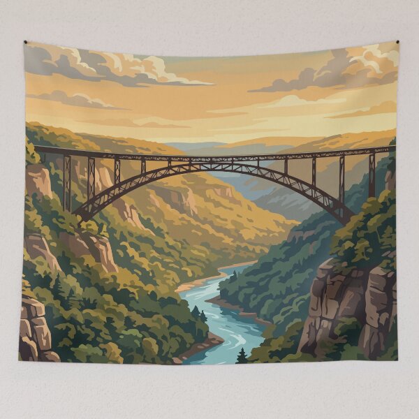 Item preview, New River Gorge National Park USA Travel Vintage designed and sold by RareDeerArt.