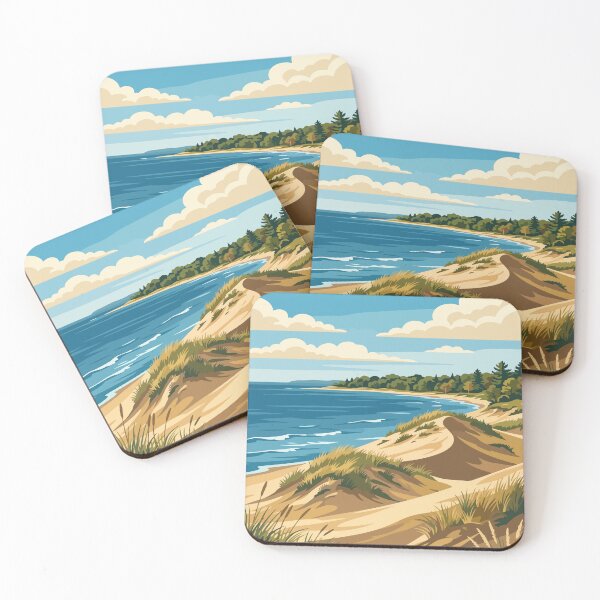 Item preview, Indiana Dunes National Park USA Vintage Travel designed and sold by RareDeerArt.