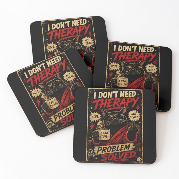 Item preview, Funny Black Cat Coffee Problem Solved Retro Sarcastic Cat designed and sold by Modaozushi216.