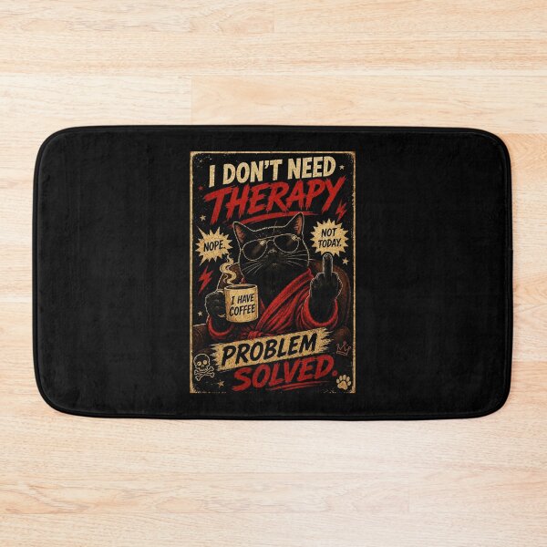 Item preview, Funny Black Cat Coffee Problem Solved Retro Sarcastic Cat designed and sold by Modaozushi216.