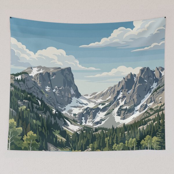 Item preview, Rocky Mountain National Park USA Vintage Travel designed and sold by RareDeerArt.
